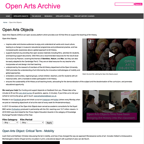 Open Arts Objects Logo